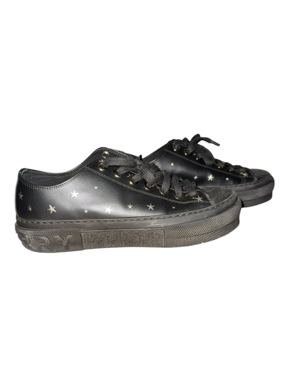 Burberry Jack Star Leather Sneaker Black Size 38.5 Used with flaws - Picture 2 of 15